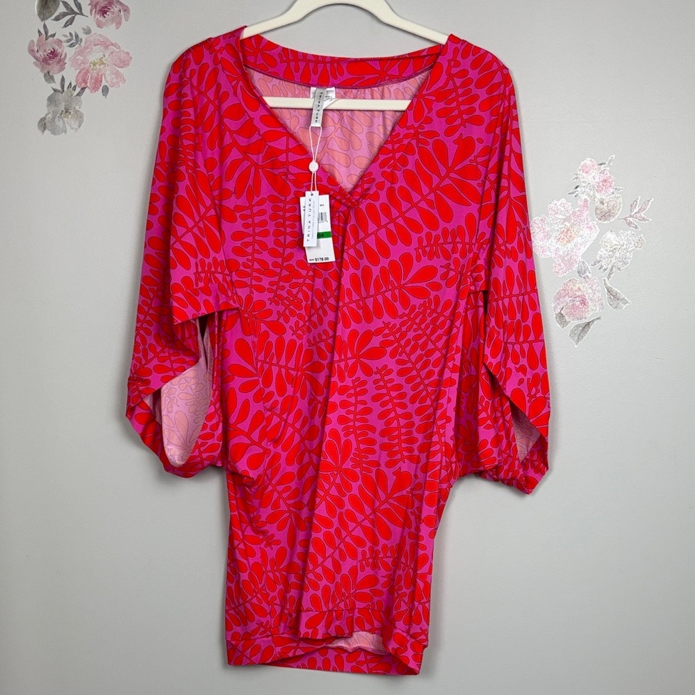 NWT Trina Turk Swim & Spa Collection Red and Pink Cover Up - L - Picture 2 of 9
